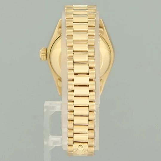 MINT Blue Diamond Ladies Rolex DateJust 69178 President 26mm 18k Yellow Gold - 5