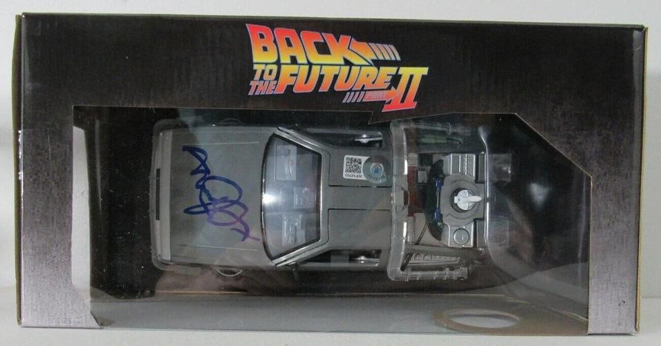 Michael J Fox Signed Delorean Diecast Car Back To The Future II (Beckett) - 3