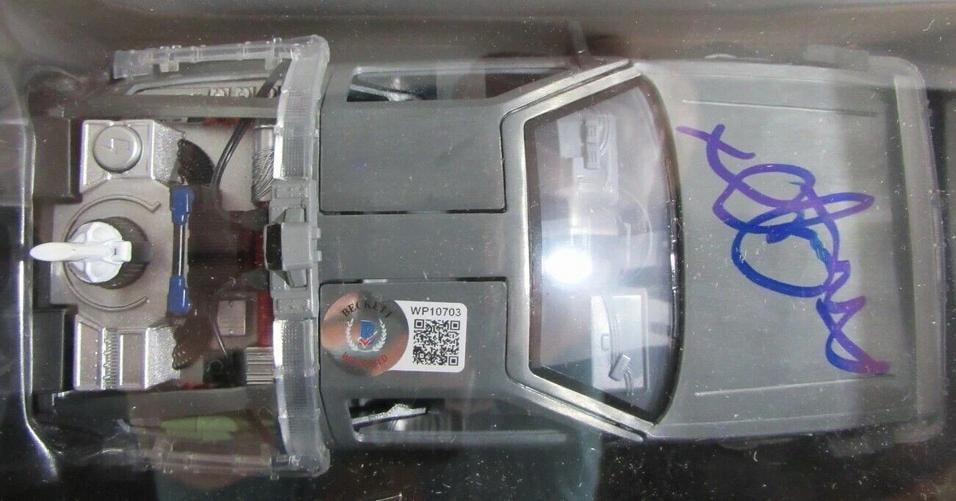 Michael J Fox Signed Delorean Diecast Car Back To The Future II (Beckett) - 8