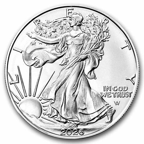 US Mint 2026 1 oz American Silver Eagle Coin BU (Lot of 100) .999 Fine - 2