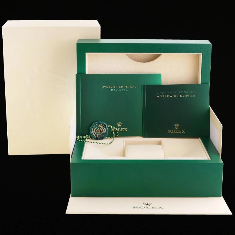 2023 MINT Rolex 228238 Day-Date 40 President Silver Roman Gold Watch Box - 7