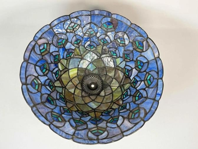 Tiffany Style Slag Stained Glass Lampshade - 8
