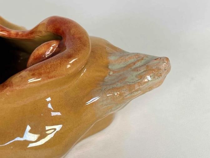 Antique Rafael Bordalo Pinheiro Agiota Money Lender Faience Spittoon Sculpture - 11