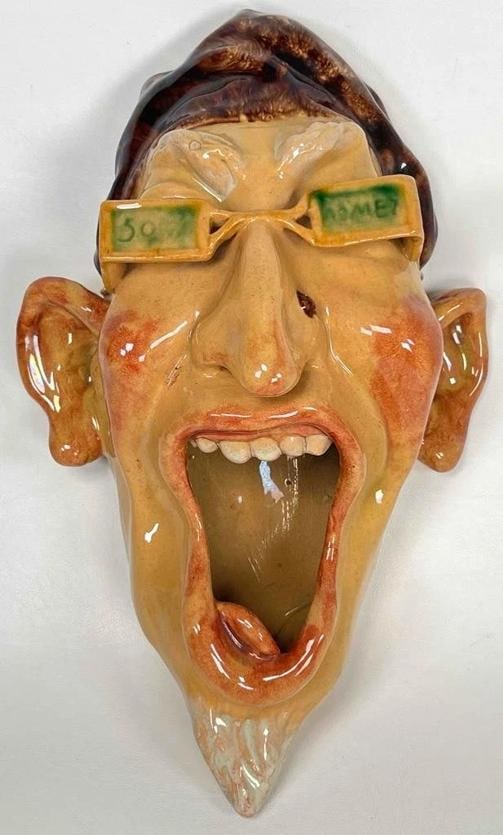 Antique Rafael Bordalo Pinheiro Agiota Money Lender Faience Spittoon Sculpture - 13