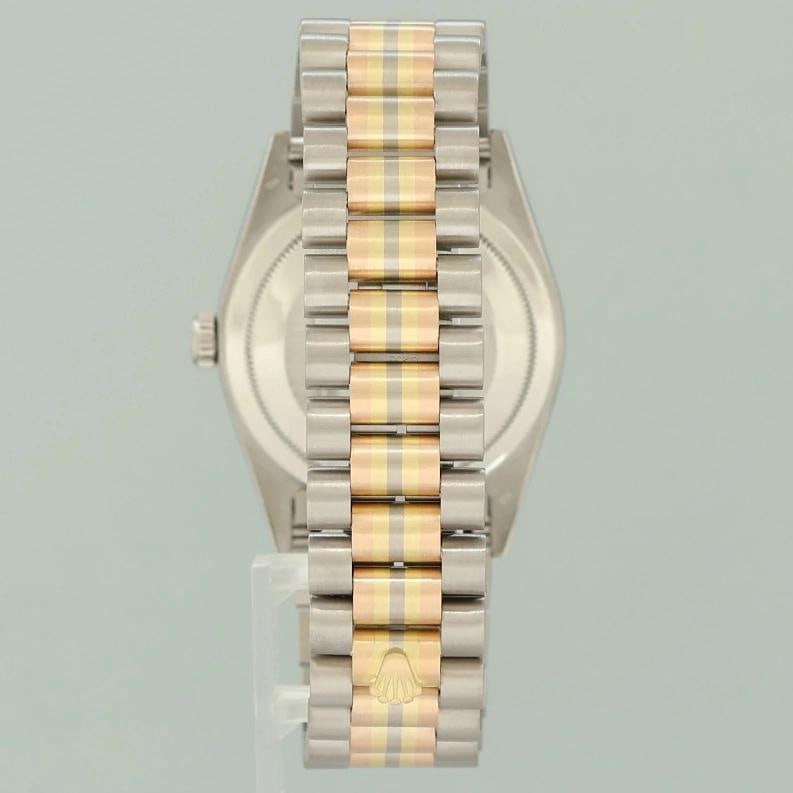 MINT Rolex President Day Date 18239 Champagne Diamond Quick Set Tridor Watch Box - 5