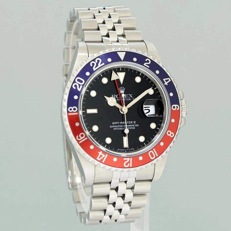 PAPERS MINT Rolex GMT-Master II 2 Pepsi Blue Red Steel 16710 40mm Jubilee Watch - 3