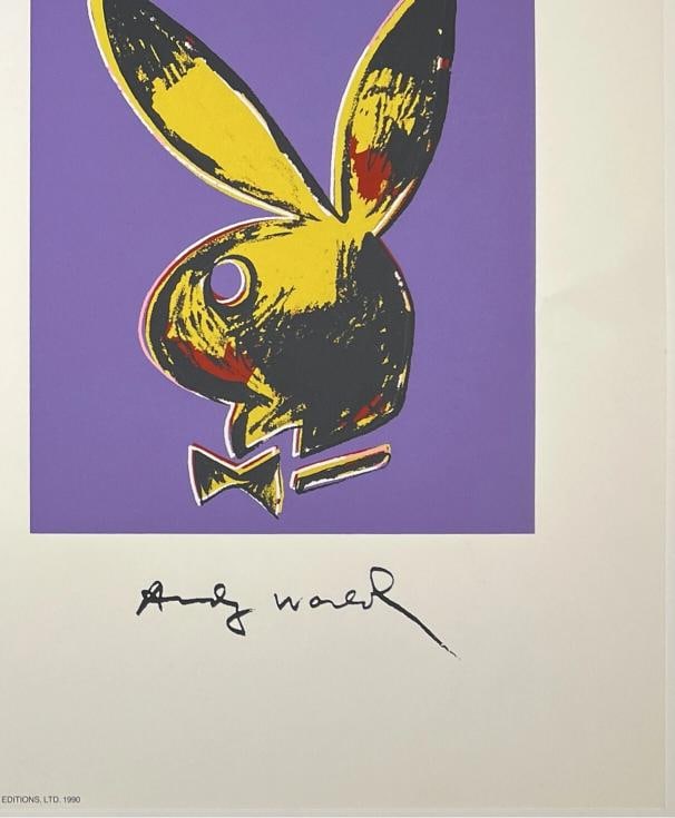 Original Vintage Poster ANDY WARHOL PLAYBOY BUNNY 4 Bunnies Pop Art 1990 Ed. - 5