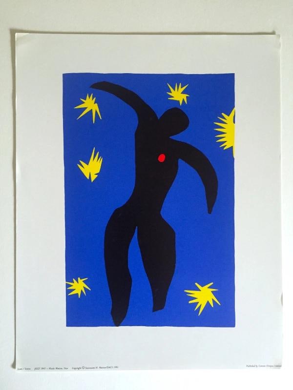 HENRI MATISSE RARE 1991 OFFSET LITHOGRAPH PRINT " ICARE / ICARUS " 1947 JAZZ - 2