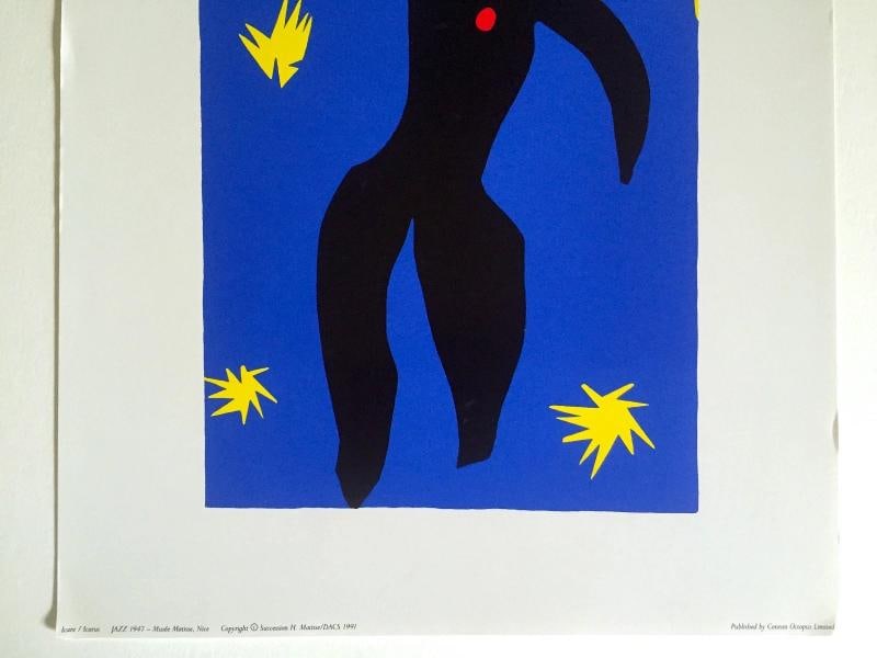 HENRI MATISSE RARE 1991 OFFSET LITHOGRAPH PRINT " ICARE / ICARUS " 1947 JAZZ - 4