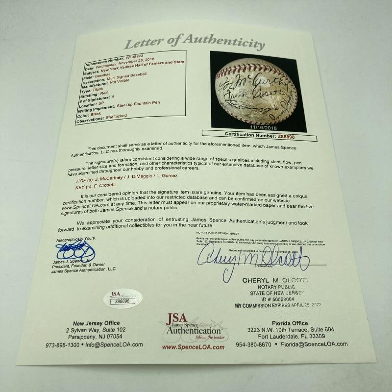 1936 Joe Dimaggio Rookie Signed Game Used Baseball With Joe Mccarthy JSA COA - 4
