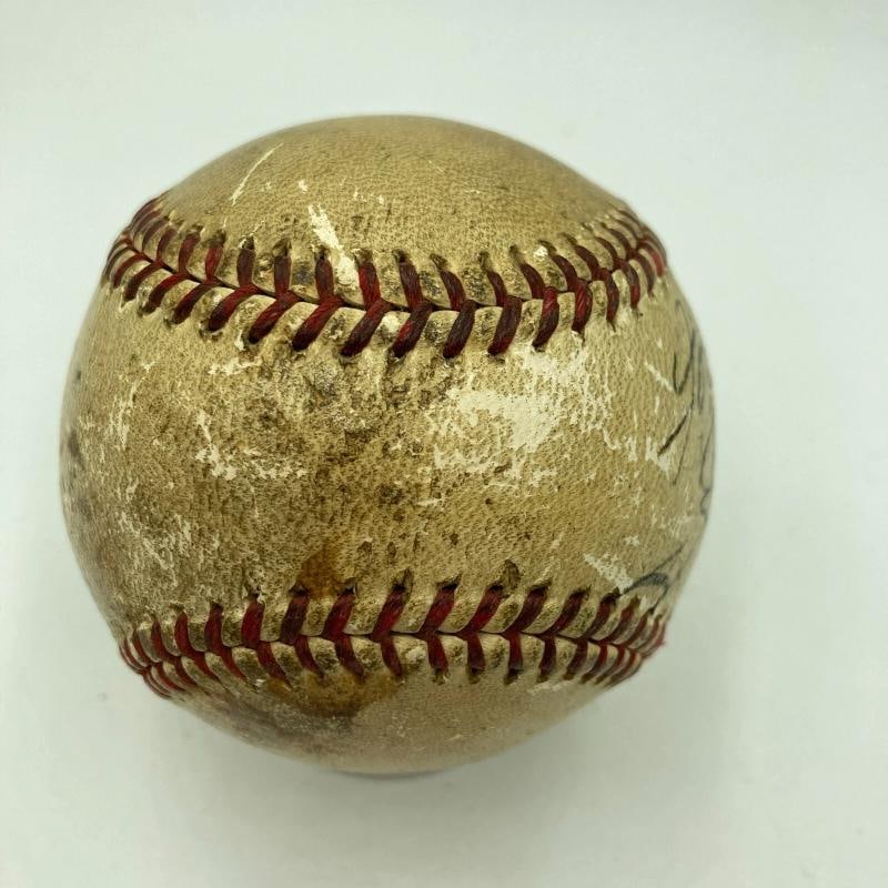 1936 Joe Dimaggio Rookie Signed Game Used Baseball With Joe Mccarthy JSA COA - 7