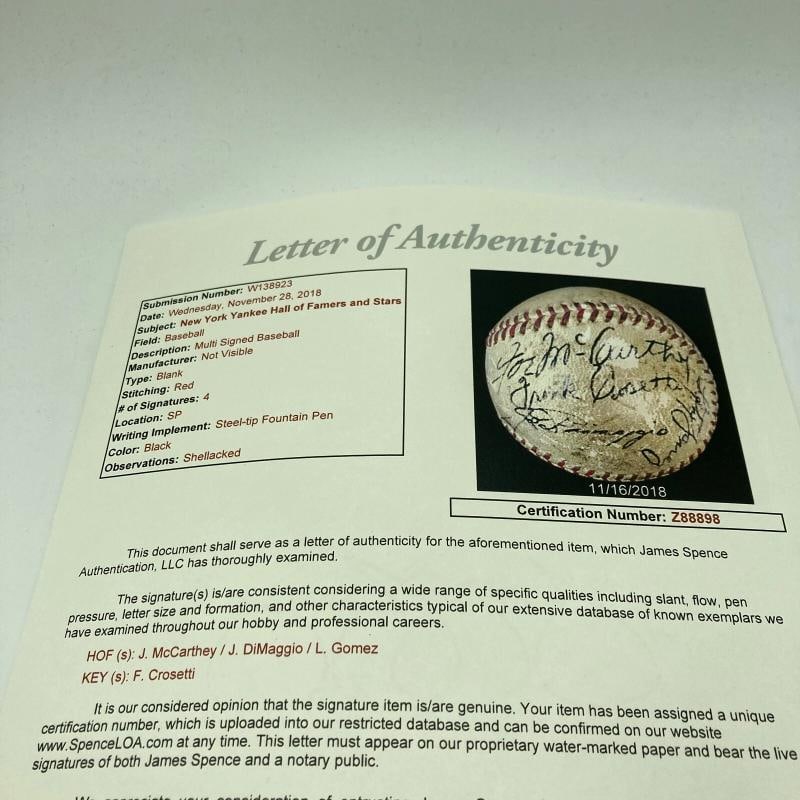 1936 Joe Dimaggio Rookie Signed Game Used Baseball With Joe Mccarthy JSA COA - 8