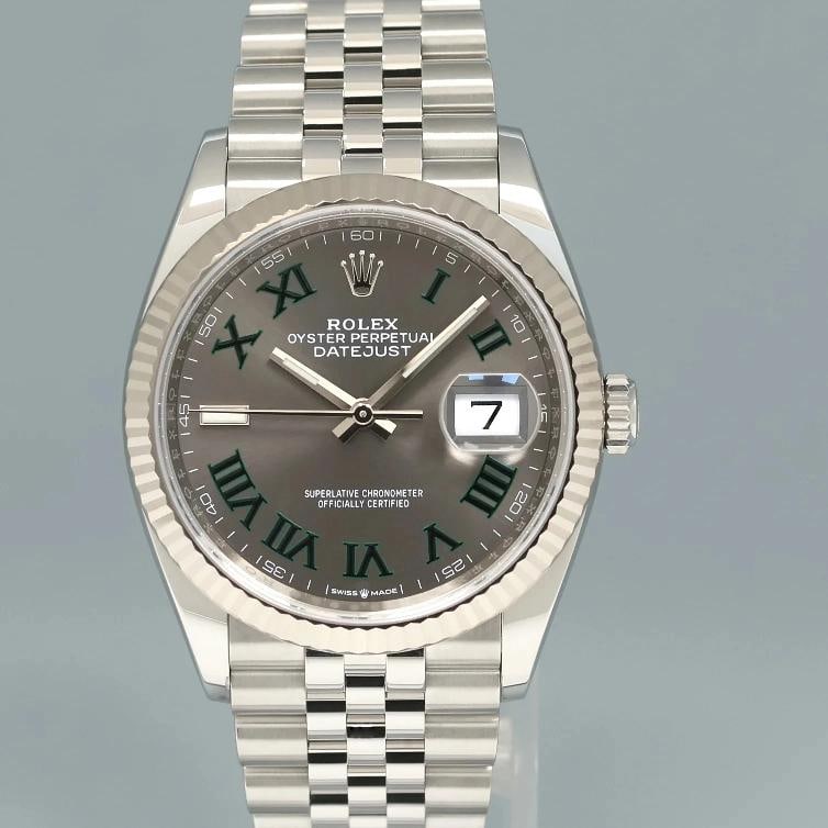 2025 NEW PAPERS Rolex DateJust 36mm Wimbledon Stick 126234 Jubilee White Gold - 2