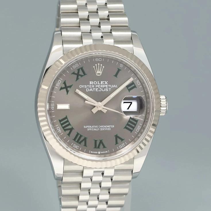 2025 NEW PAPERS Rolex DateJust 36mm Wimbledon Stick 126234 Jubilee White Gold - 3