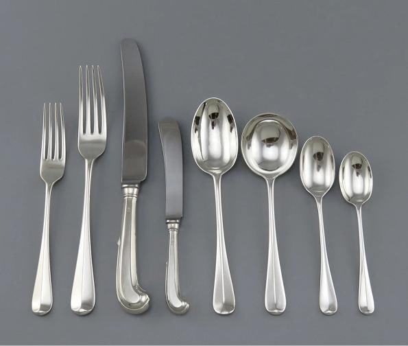 Fine English Sterling Silver 90pc Queen Anne Rat Tail Flatware Set Serves 12 - 2