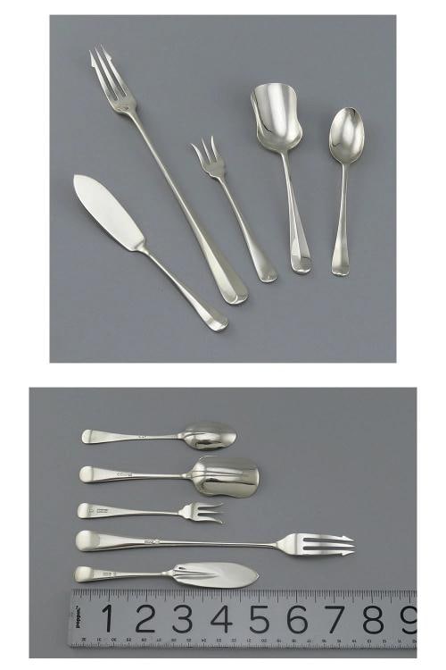 Fine English Sterling Silver 90pc Queen Anne Rat Tail Flatware Set Serves 12 - 5