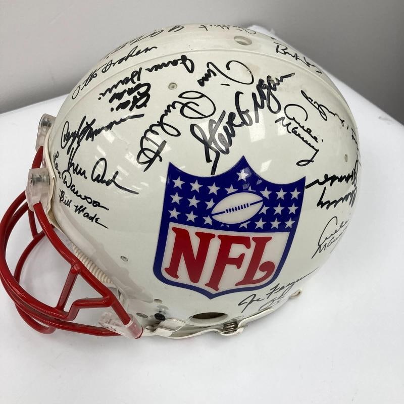 Quarterback Legends Signed Helmet 30 Sigs Johnny Unitas Len Dawson Beckett COA - 10