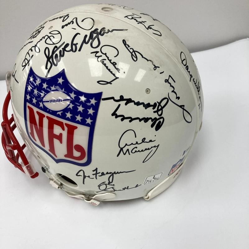 Quarterback Legends Signed Helmet 30 Sigs Johnny Unitas Len Dawson Beckett COA - 11