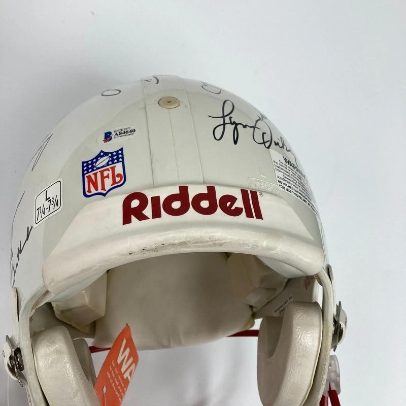 Quarterback Legends Signed Helmet 30 Sigs Johnny Unitas Len Dawson Beckett COA - 18