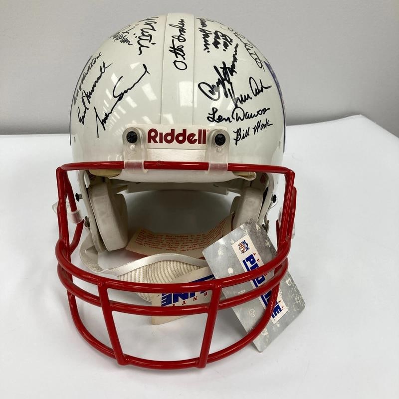 Quarterback Legends Signed Helmet 30 Sigs Johnny Unitas Len Dawson Beckett COA - 19