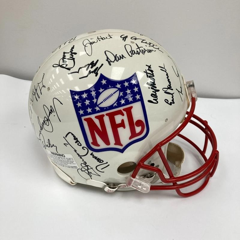 Quarterback Legends Signed Helmet 30 Sigs Johnny Unitas Len Dawson Beckett COA - 3