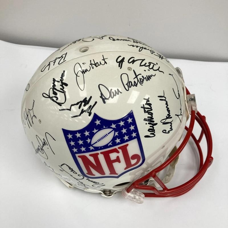 Quarterback Legends Signed Helmet 30 Sigs Johnny Unitas Len Dawson Beckett COA - 4