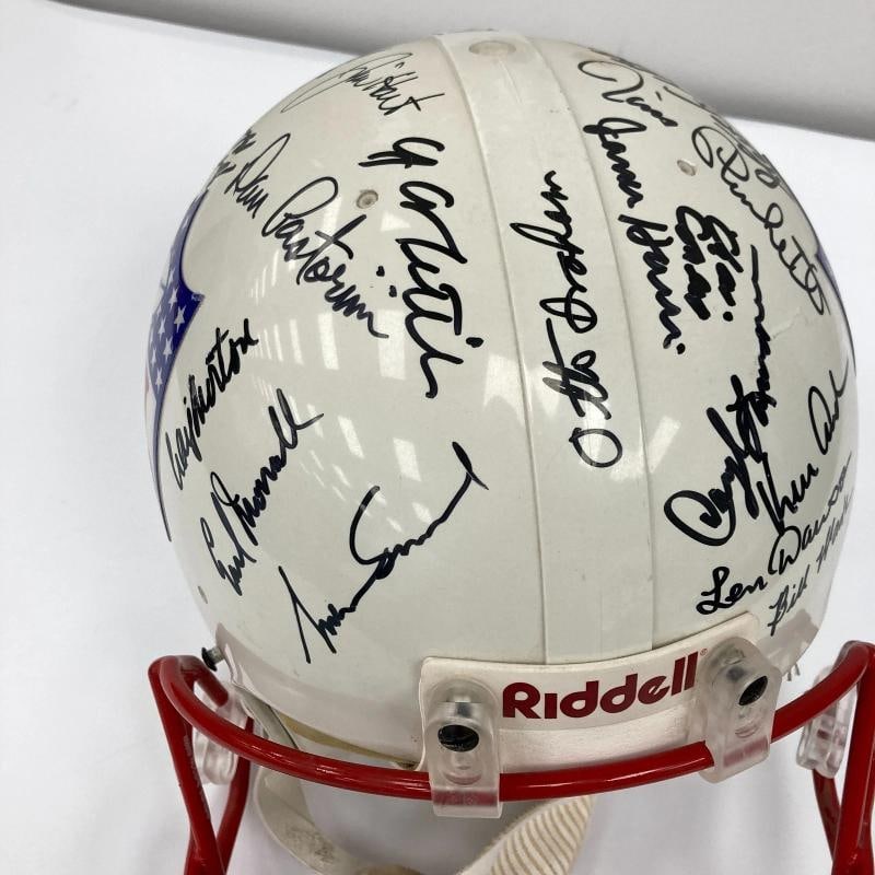 Quarterback Legends Signed Helmet 30 Sigs Johnny Unitas Len Dawson Beckett COA - 5
