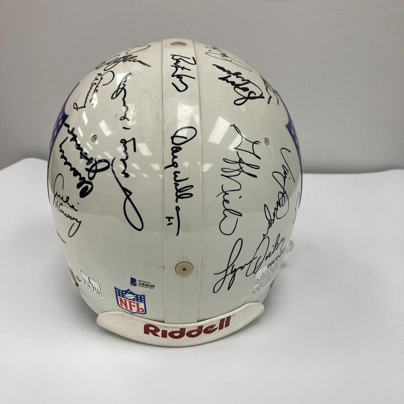 Quarterback Legends Signed Helmet 30 Sigs Johnny Unitas Len Dawson Beckett COA - 8