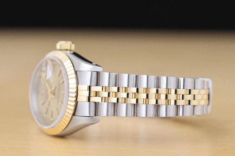 ROLEX LADIES DATEJUST 69173 CHAMPAGNE 18K YELLOW GOLD STEEL 2-TONE JUBILEE WATCH - 4