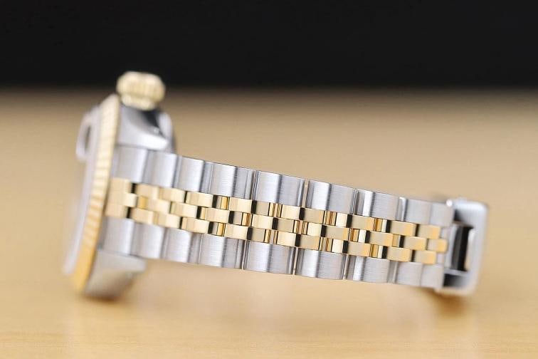 ROLEX LADIES DATEJUST 69173 CHAMPAGNE 18K YELLOW GOLD STEEL 2-TONE JUBILEE WATCH - 5