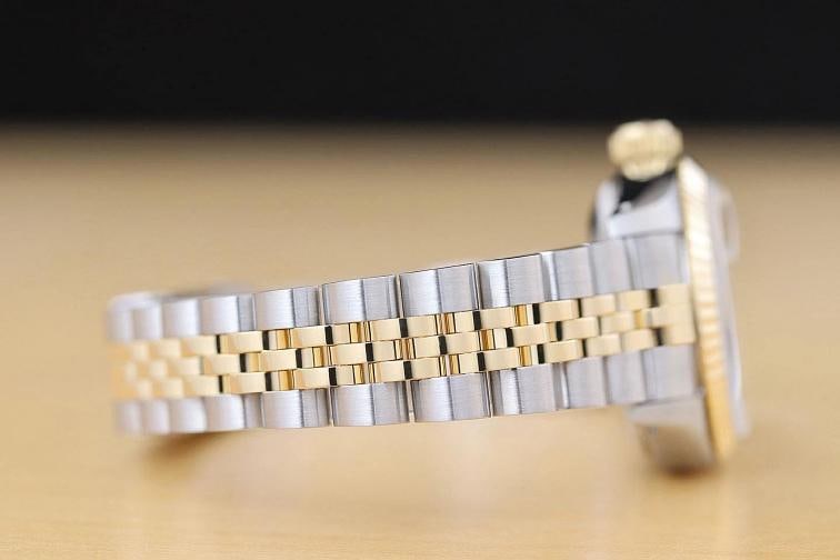 ROLEX LADIES DATEJUST 69173 CHAMPAGNE 18K YELLOW GOLD STEEL 2-TONE JUBILEE WATCH - 8