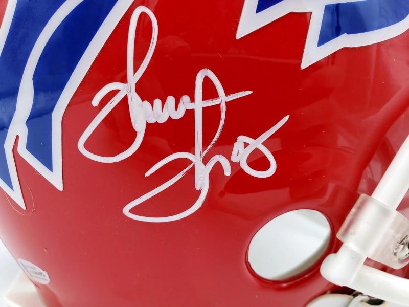 Buffalo Bills Team Greats Autographed Authentic Proline Full Size Red Helmet With 3 Signatures In... - 3
