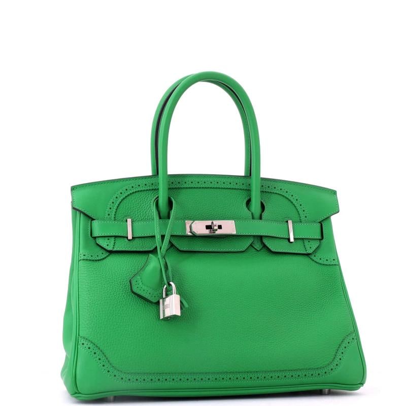 Hermes Birkin Ghillies Bag Bamboo Togo and Swift with Palladium Hardware 30 - 2
