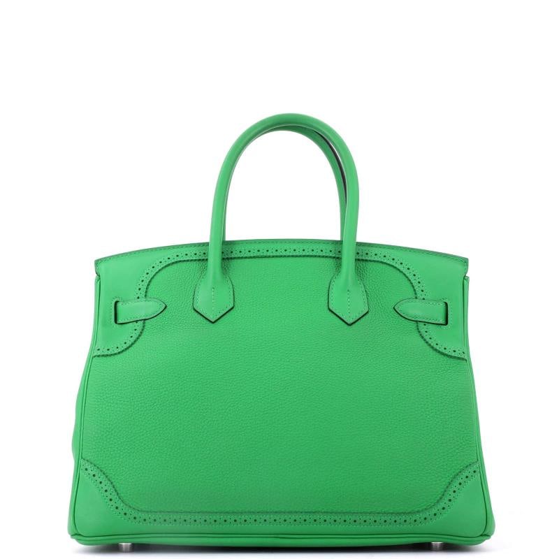 Hermes Birkin Ghillies Bag Bamboo Togo and Swift with Palladium Hardware 30 - 3