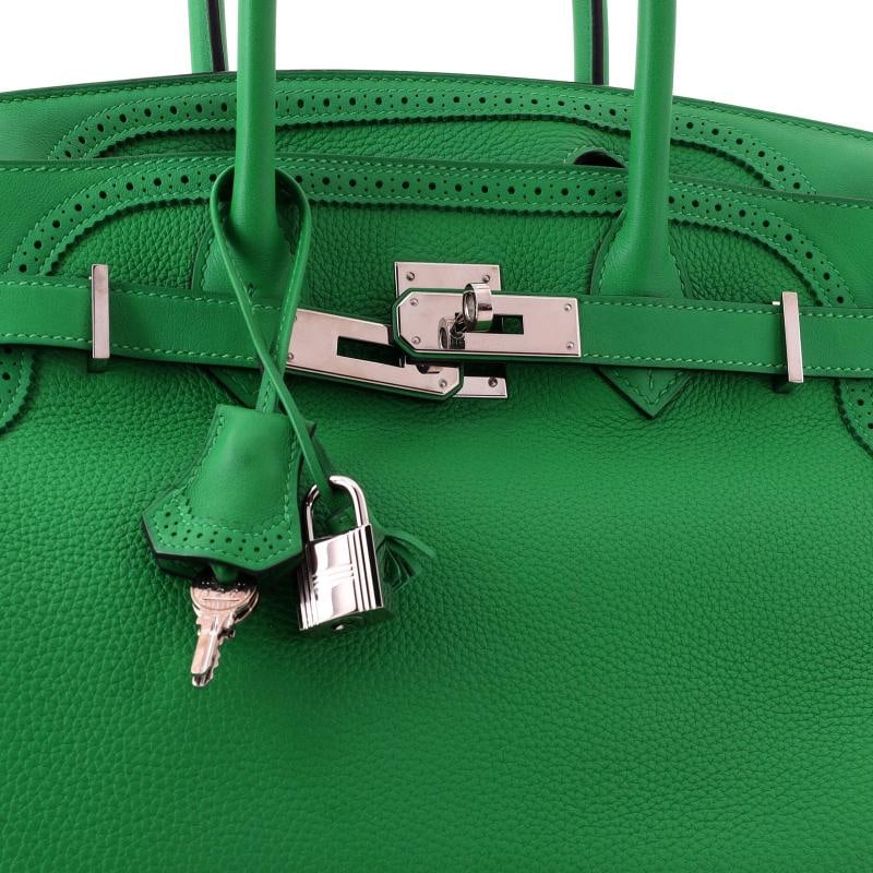 Hermes Birkin Ghillies Bag Bamboo Togo and Swift with Palladium Hardware 30 - 6