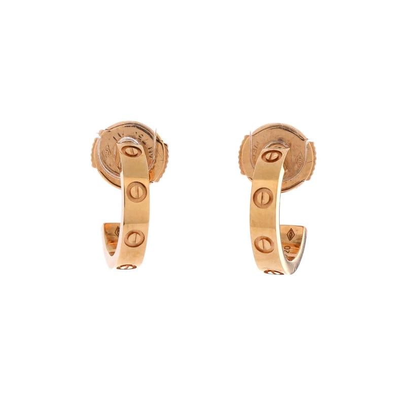 Cartier Love Hoop Earrings 18K Rose Gold Small: Condition: Pre-owned - Good,Brand: Cartier,Main Stone: Unknown,Metal: 18K Rose Gold,Metal Purity: 18K,Style: Hoop,Type: Earrings,Color: Rose Gold,Material: 18K Rose Gold Condition: Excellent. Minor