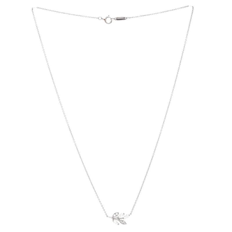 Tiffany & Co. Vine Pendant Necklace Platinum with Diamonds - 3
