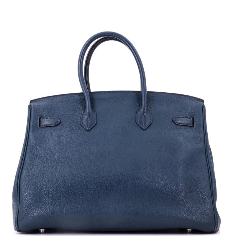 Hermes Birkin Handbag Bleu de Malte Togo with Palladium Hardware 35 - 3