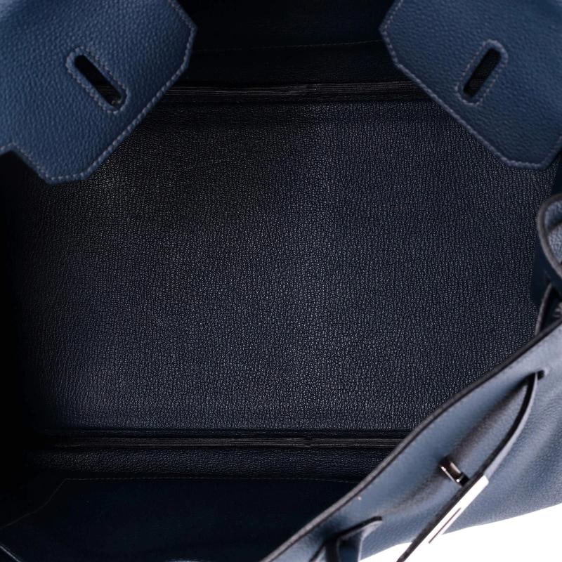 Hermes Birkin Handbag Bleu de Malte Togo with Palladium Hardware 35 - 5