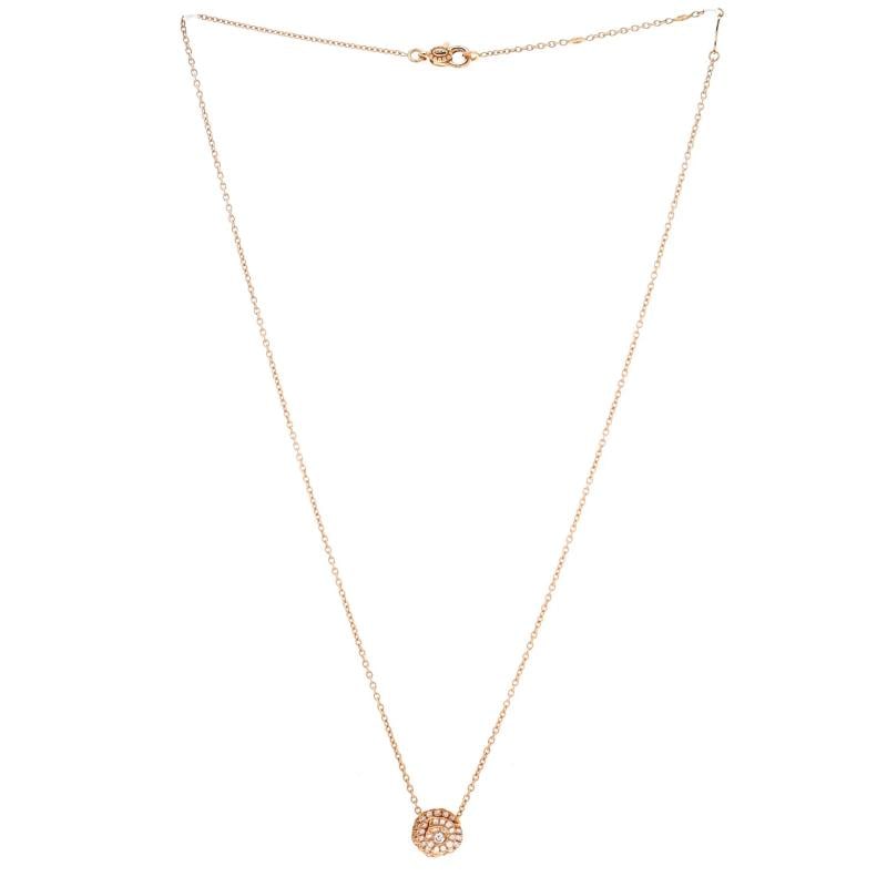 Christian Dior Rose Couture Pendant Necklace 18K Rose Gold with Pave Diamonds - 2