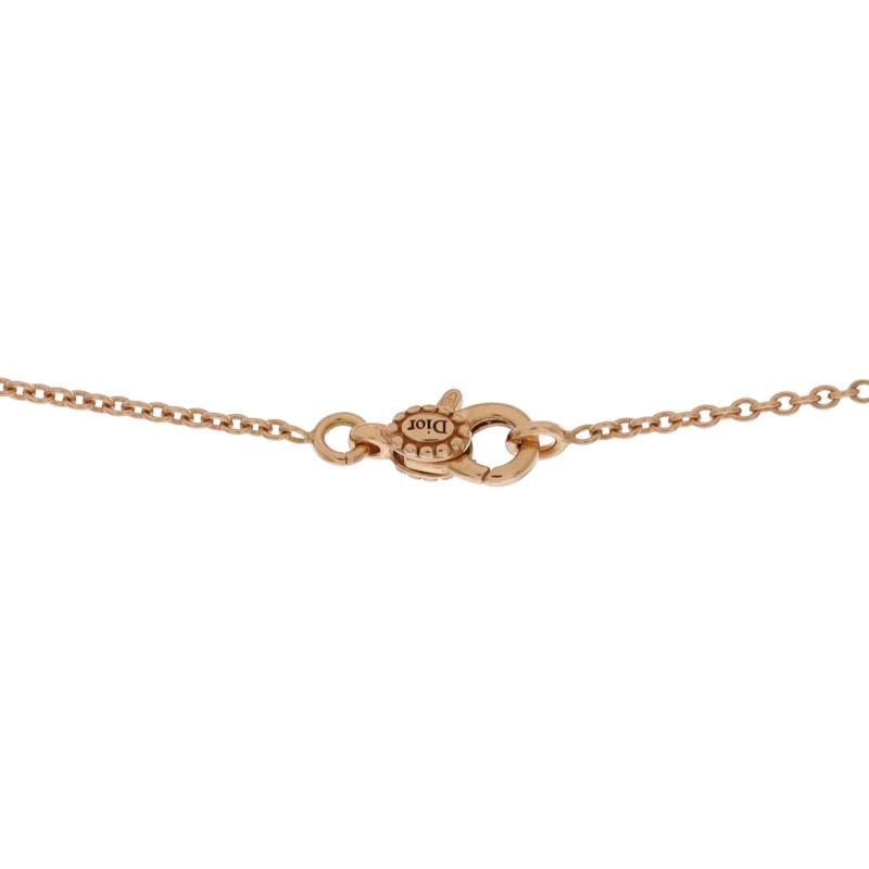 Christian Dior Rose Couture Pendant Necklace 18K Rose Gold with Pave Diamonds - 3