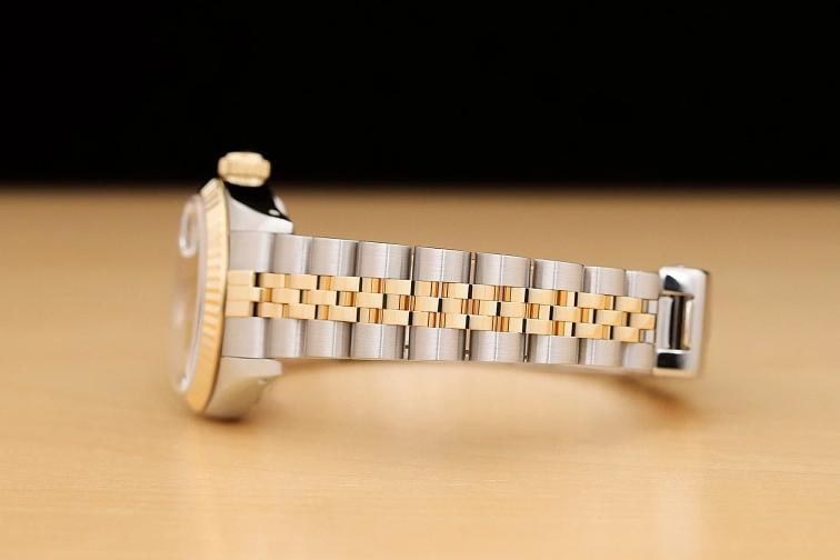 ROLEX LADIES DATEJUST 69173 CHAMPAGNE 2-TONE FACTORY DIAMOND DIAL QUICKSET WATCH - 5