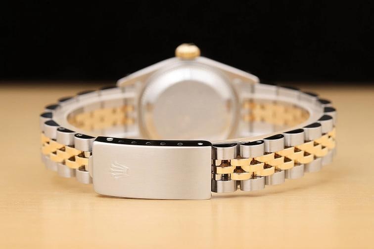 ROLEX LADIES DATEJUST 69173 CHAMPAGNE 2-TONE FACTORY DIAMOND DIAL QUICKSET WATCH - 6