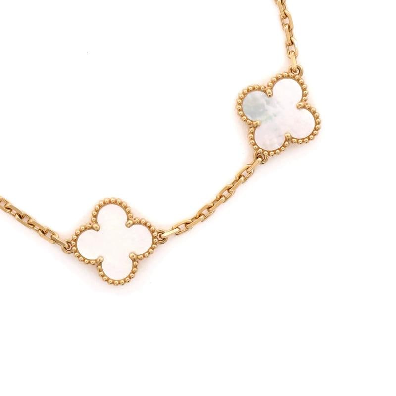 Van Cleef & Arpels Vintage Alhambra 5 Motifs Bracelet 18K Yellow Gold and Mother - 3