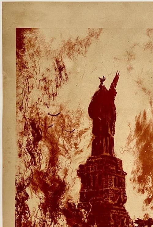 Original Vintage Poster THAT LIBERTY SHALL NOT PERISH World War Propaganda OL - 2