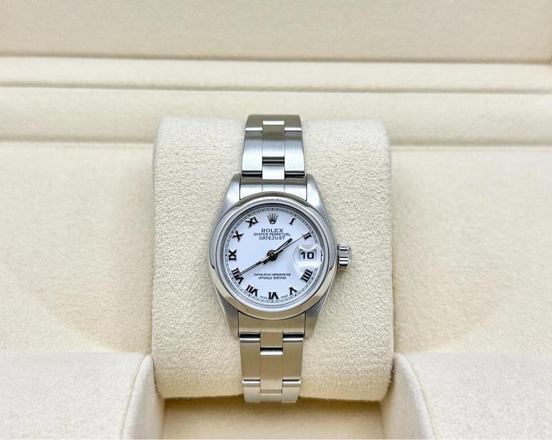 2004 Rolex Ladies Datejust 79160 White Roman Dial Stainless Steel Box Papers - 2