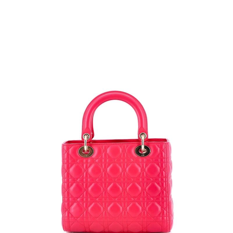Christian Dior Lady Dior Bag Cannage Quilt Lambskin Medium - 3
