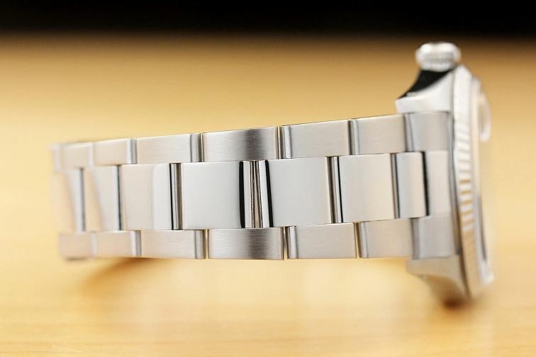 MENS ROLEX DATEJUST 16234 BLACK DIAMOND DIAL 18K WHITE GOLD STEEL OYSTER WATCH - 7