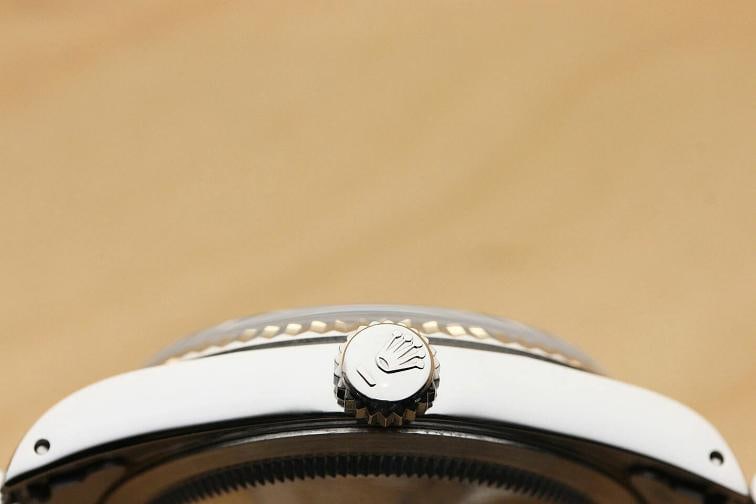 MENS ROLEX DATEJUST 16234 BLACK DIAMOND DIAL 18K WHITE GOLD STEEL OYSTER WATCH - 8
