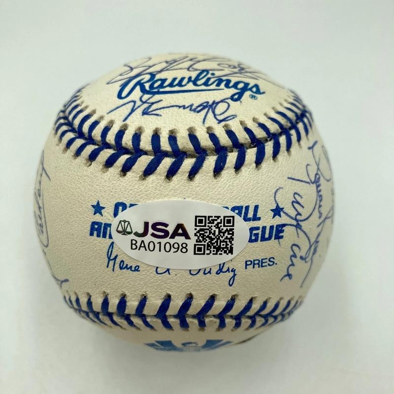 1998 New York Yankees World Series Champs Team Signed Baseball JSA COA - 9